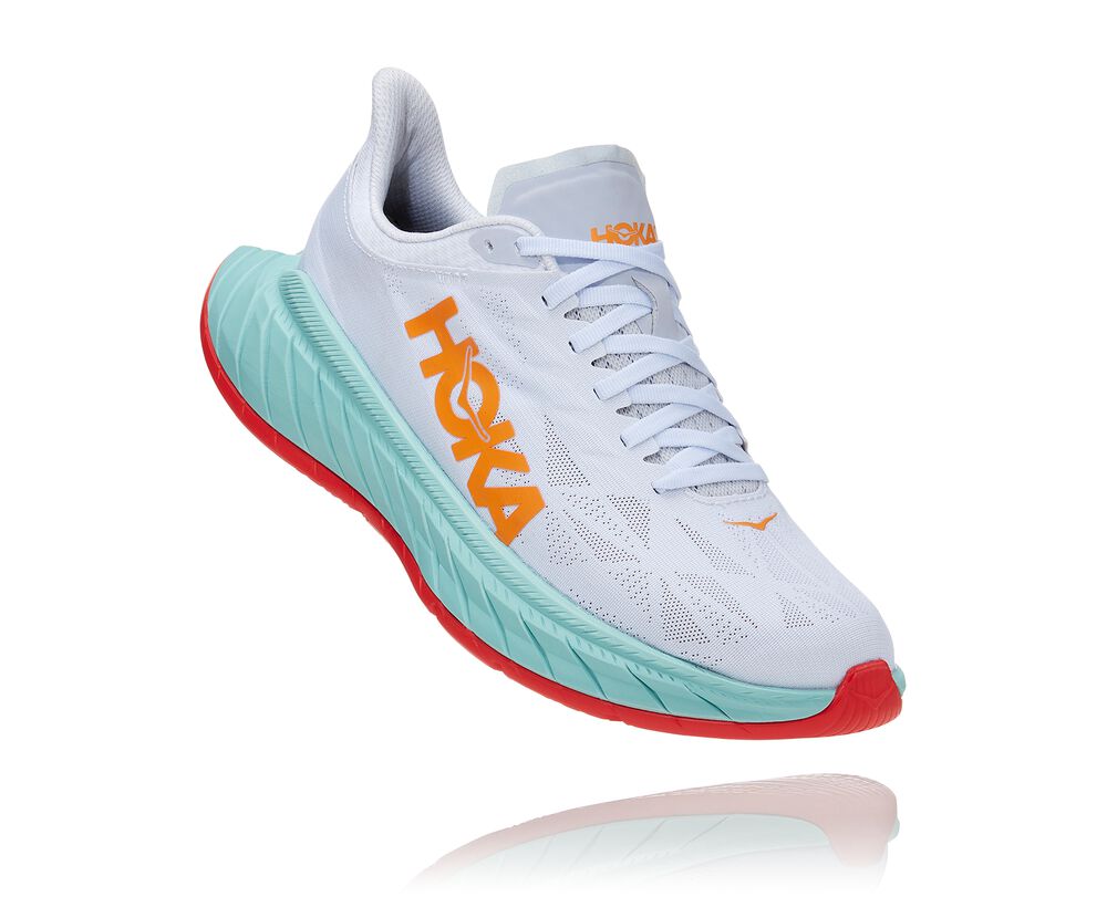 Hoka One One Carbon X 2 Löparskor Herr Vita/Orange - SE-3614972
